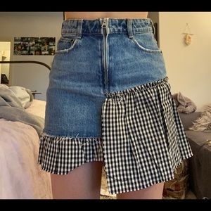 denim zara skirt